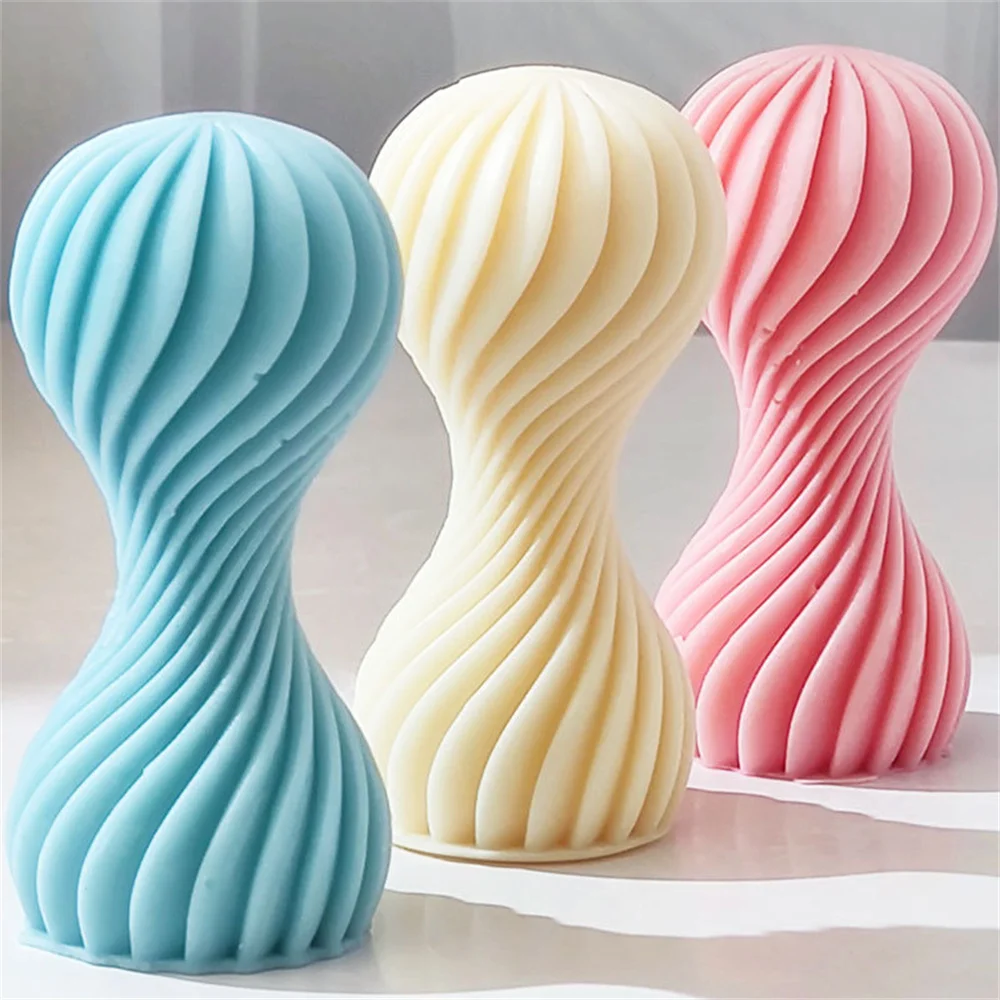 

Cylinder Wavy Striped Silicone Candle Mold DIY Geometric Swirl Pillar Soap Resin Gypsum Aromatherapy Soy Wax Mould Home Decor