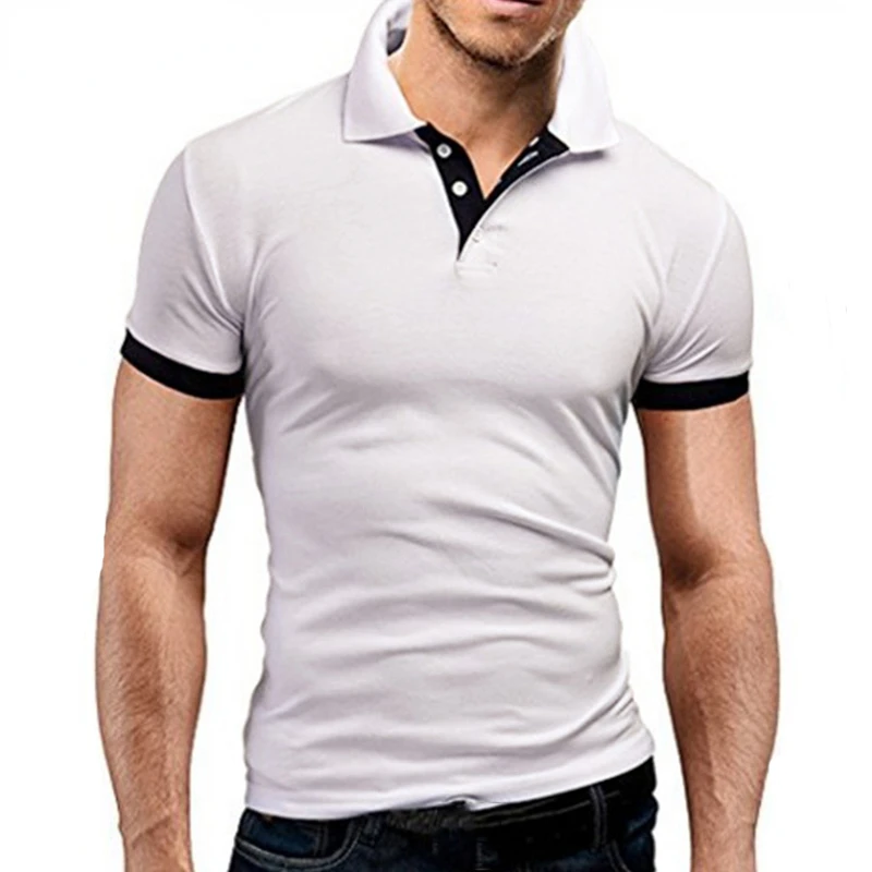

Men's Tops Summer New Tee Shirt Slim Fit Fashion Clothing Short Sleeve Stand Collar Tees Male Shirts SA682