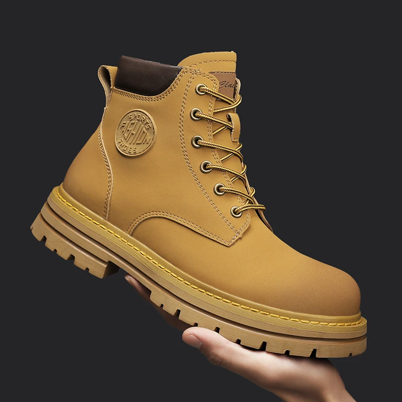 

Мужские военные ботинки из натуральной кожи, коричневые повседневные рабочие ботинки, модные мужские Ботильоны ручной работы, армейские ботинки, Осень-зима