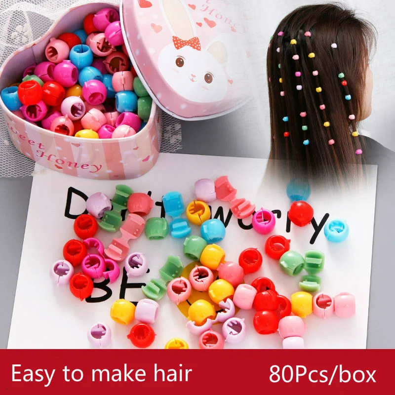 

2023 Newest Charm Beads Hairpin for Girls Candy Colors Plastic Mini Hair Clips Cute Multi Color Doug Buckle for Hair Accessories