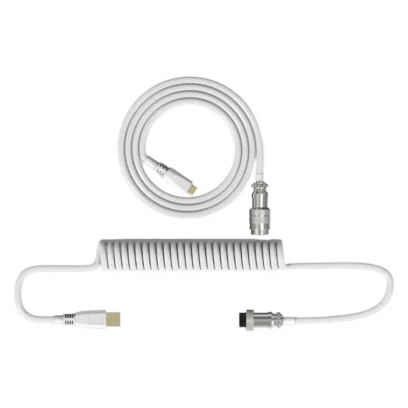 

Кабель для клавиатуры с двойным рукавом типа C кабель для механической клавиатуры с двойным рукавом со съемным металлическим гибким спирал...