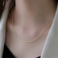 trendy gold colour sparkling clavicle chain choker necklace collar for women fine jewelry wedding party birthday gift 2021 new