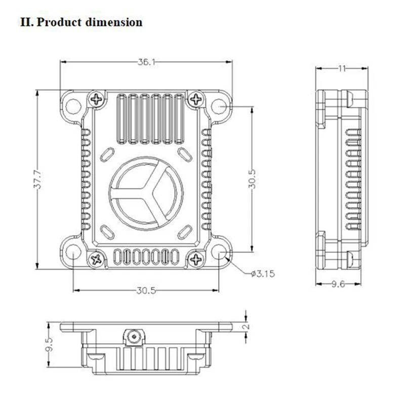 Видеопередатчик VTX 5 8 ГГц 3 Вт 48 каналов 25 МВт/5 МВт/1000 мВт/2000 МВт регулируемый для FPV