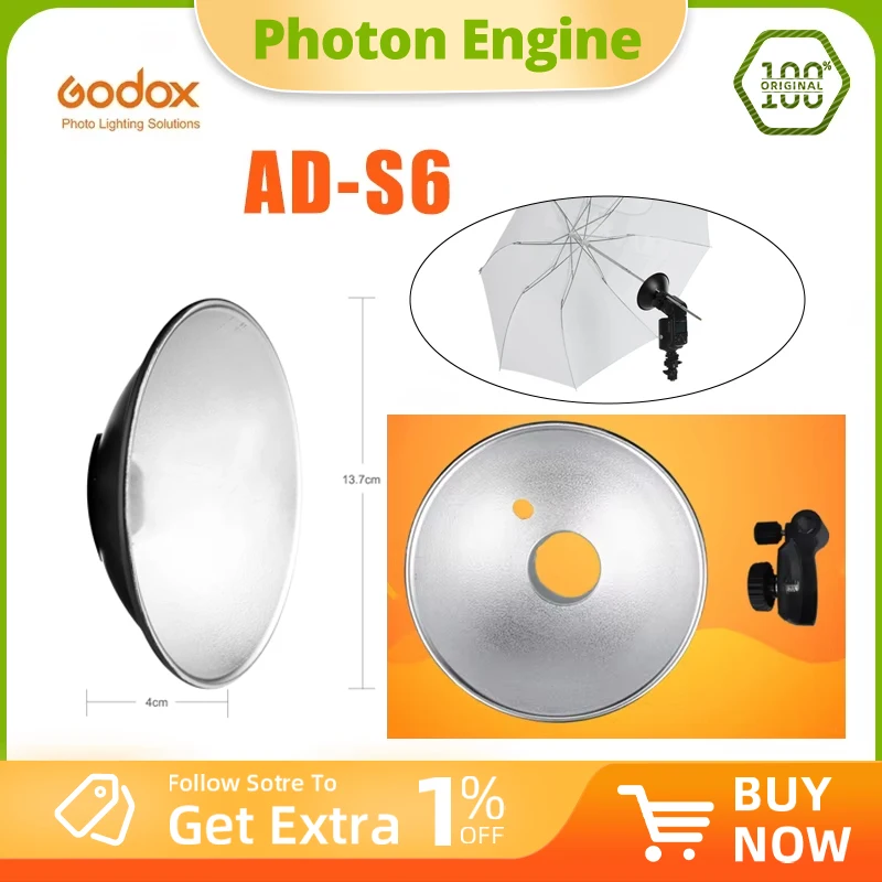 Фото Портативный зеркальный отражатель Godox AD-S6 для Witstro AD180 AD360 №1