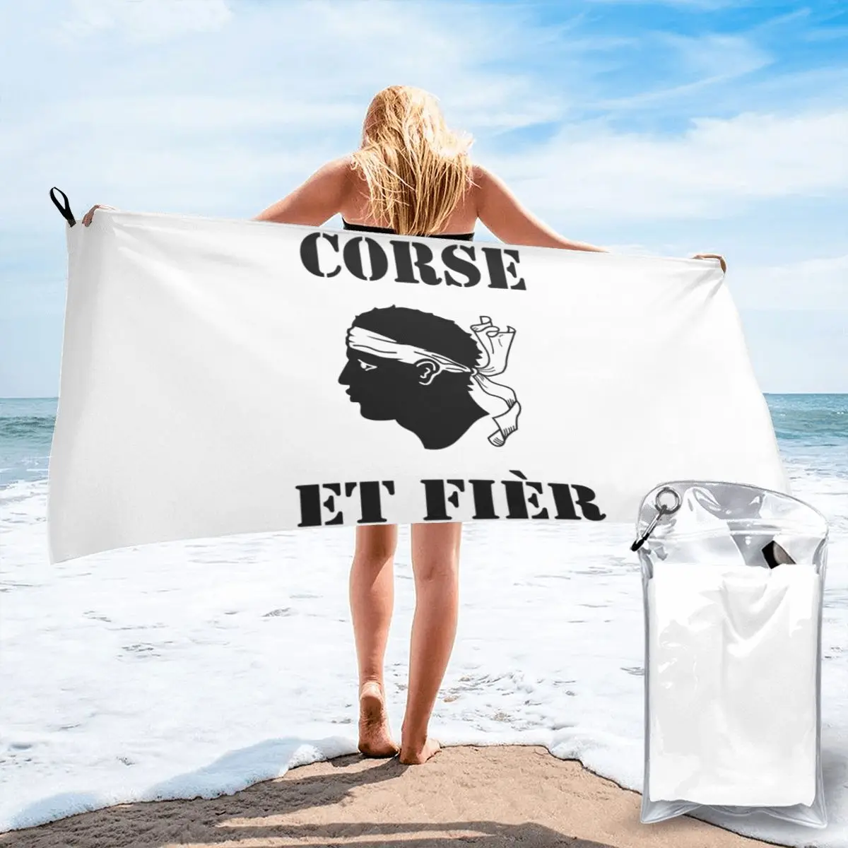 

T Corse Et Fier Du Au Corsica Poly Cotton Baby Bath Towel Quick Dry Beach Towel Minimalist All-match Super Absorbent Non-fading