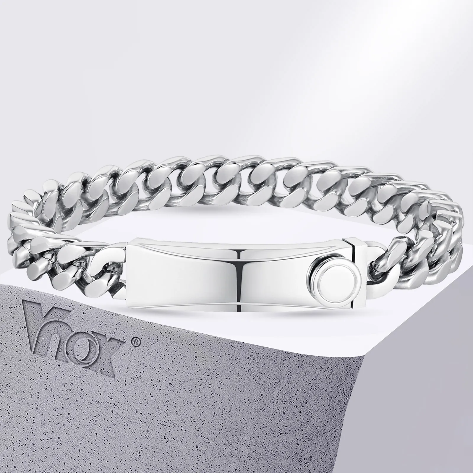 Мужской браслет из нержавеющей стали с застежкой Vnox