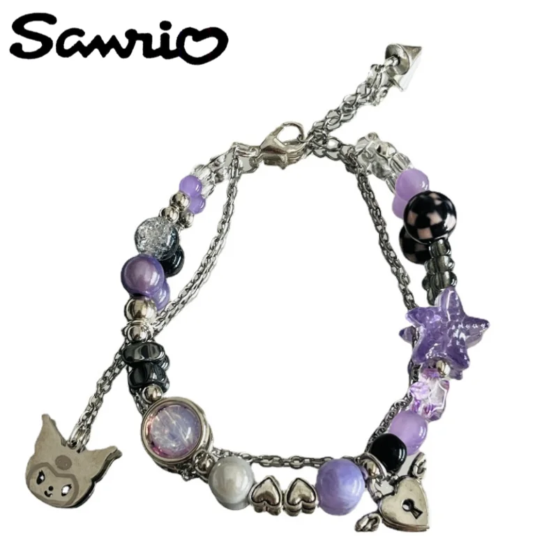 

Sanrio Anime Peripheral Cartoon Cute Kawaii Kulomi Crystal Bracelet Ins Creative Niche Design Bracelet Festival Gift Wholesale