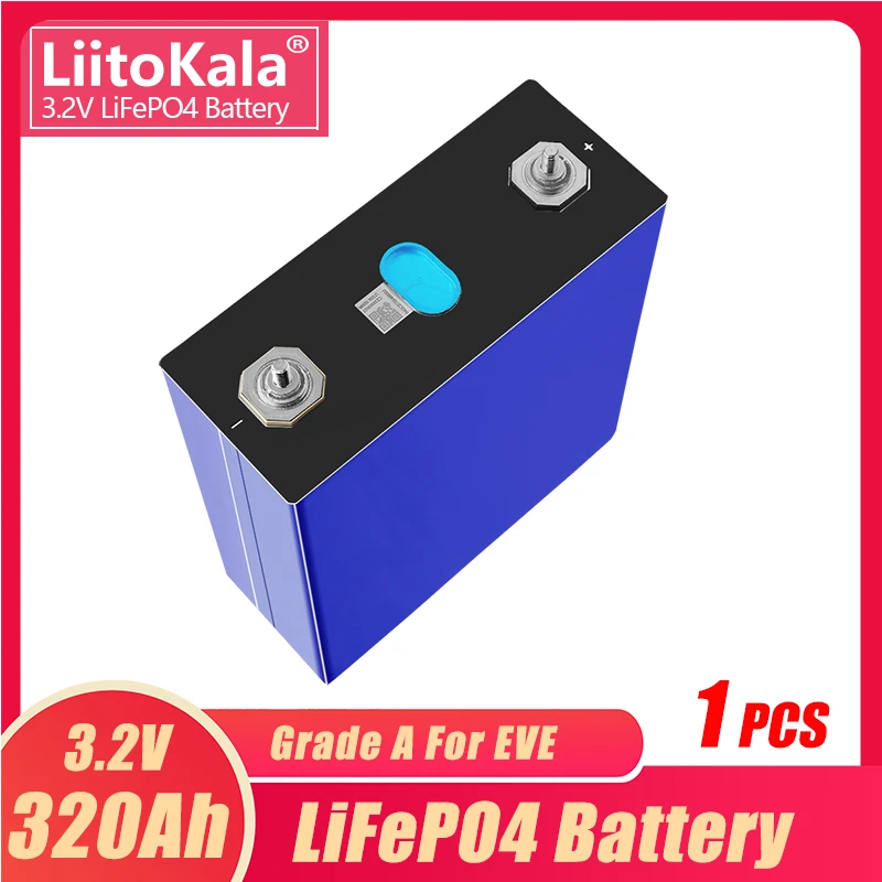 

Аккумуляторная батарея LiitoKala, 3,2 в, Ач, Lifepo4, солнечная панель, внешний аккумулятор для самостоятельной сборки, 12 В, 24 В, 48 В, аккумуляторная батарея для кемпинга с шиной, 1 шт.