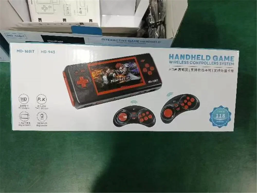 Портативный игровой ретро-консоль 4 3 дюйма MD 16 бит HDMI TV аркадная консоль 2 игрока