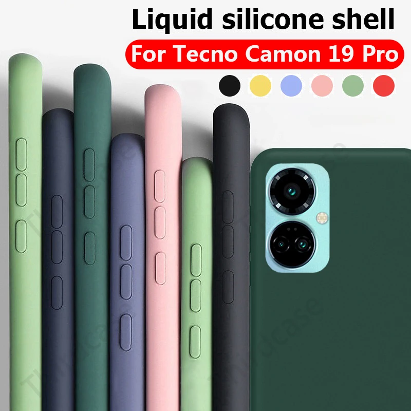 Противоударный чехол из жидкого силикона для Infinix Camon 19 Pro 18T 17 18 P 15 Air Spark 8C 8 7 Plus 5 6 Go