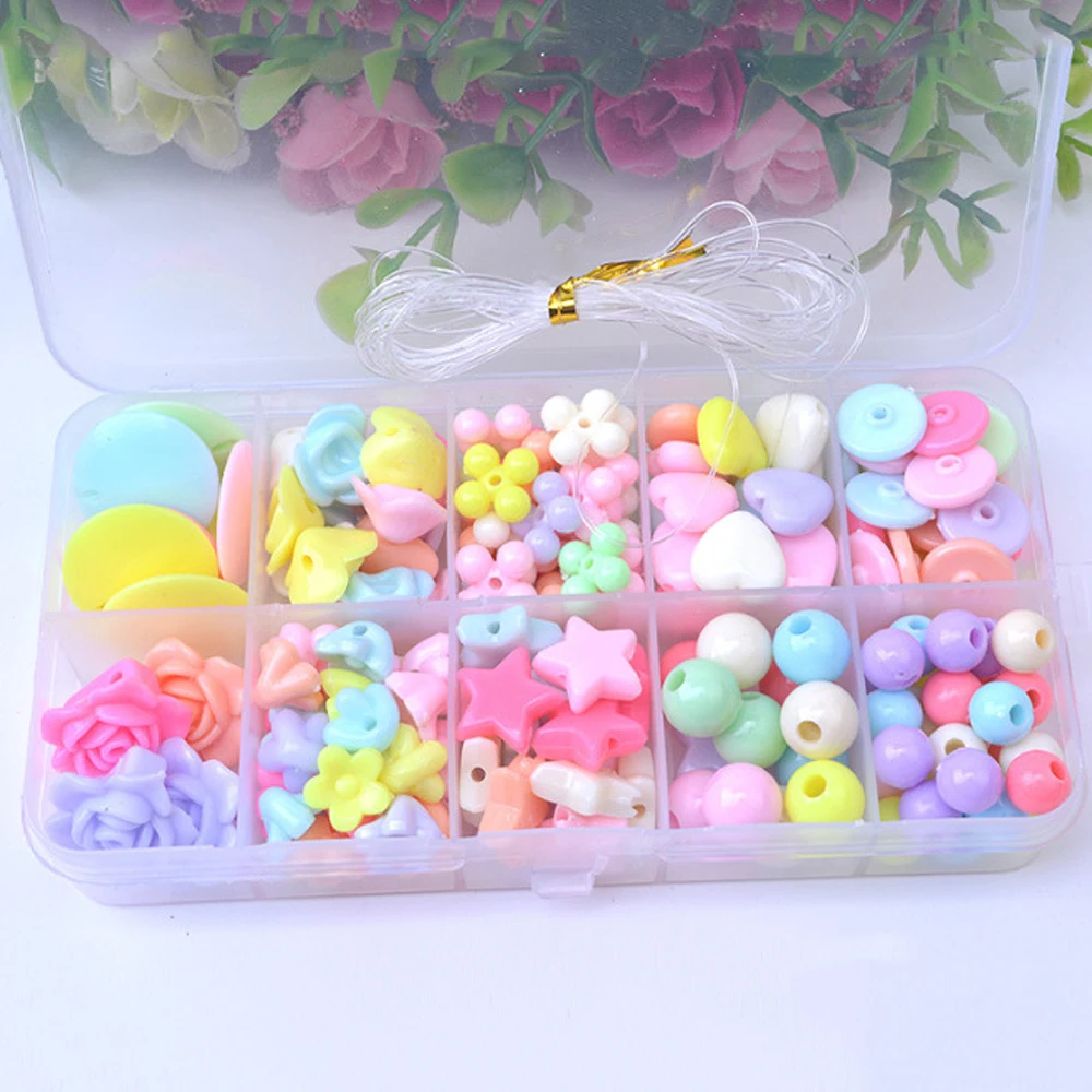 

10 Grid Handmade Making Puzzles Beads Make Bracelets Beads Toys for Children DIY for Girls Kit Girls Toys