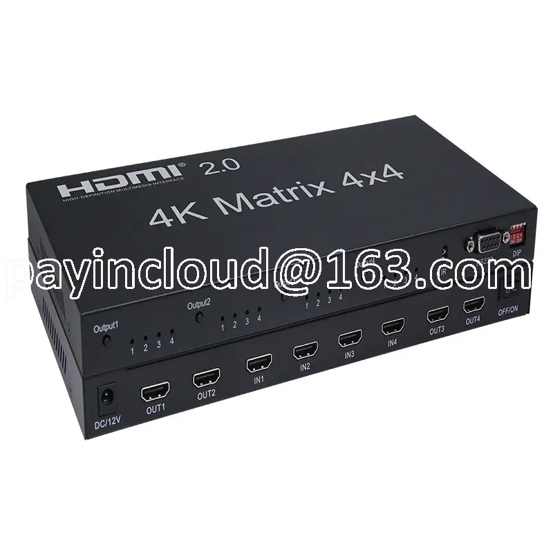 

HDMI-совместимый матричный коммутатор 4x4, 4K HDMI матричный коммутатор сплиттер 4 в 4 выхода с экстрактором EDID и ИК-пультом дистанционного управле...