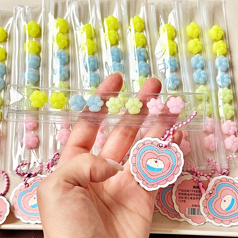 7 шт./пакет мультяшная мини-кошачья лапа сжимаемые игрушки брелок Kawaii мягкая
