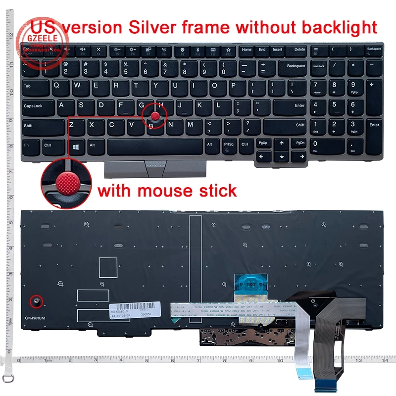 

NEW English US/RU Keyboard for ThinkPad E580 E585 E590 E595 L580 L590 T590 FRU 01YP560 01YP640 01YP720 P52 P72