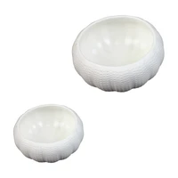 2pcs ceramic urchin dish bowls caviar storage bowls sauce bowls dip condiment bowls for home kitchen white