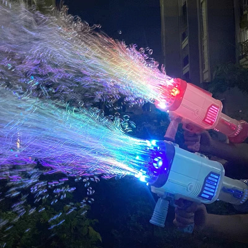 Купить Красочная светящаяся версия пистолета-базуки с 69 отверстиями, Игрушечная детская Пузырьковая машина, перезаряжаемая версия Цена Красочная светящаяся версия пистолета-базуки с 69 отверстиями, Игрушечная детская Пузырьковая машина, перезаряжаемая версия