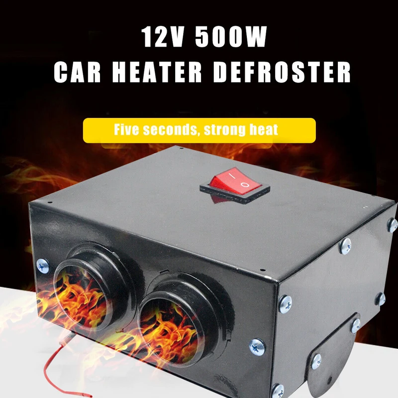 12V 500W Car Heater Vehicle Heating Fan Glass Defroster Demister For Vehicle Portable Temperature Control Device Universial
