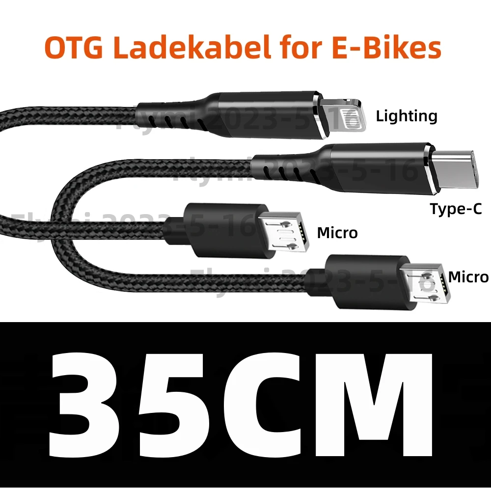 

E-Bike Micro to USB-C Charging Cable for Smartphones to Bosch E-Bike Display, Charging Direction from Display to Smartphone OTG