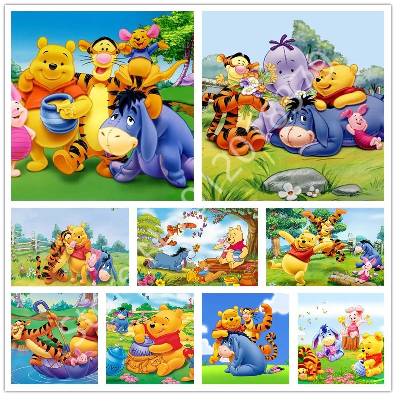

Disney Winnie the Pooh 5D DIY Diamond Painting New Square Round Inlaid Rhinestones High Quality Handmade Decorative Painting