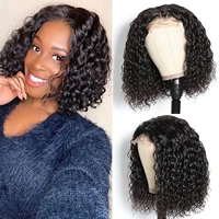 deep wave wig bob lace front wigs for black women water wave short bob synthetic lace front wigs pre plucked with baby hair