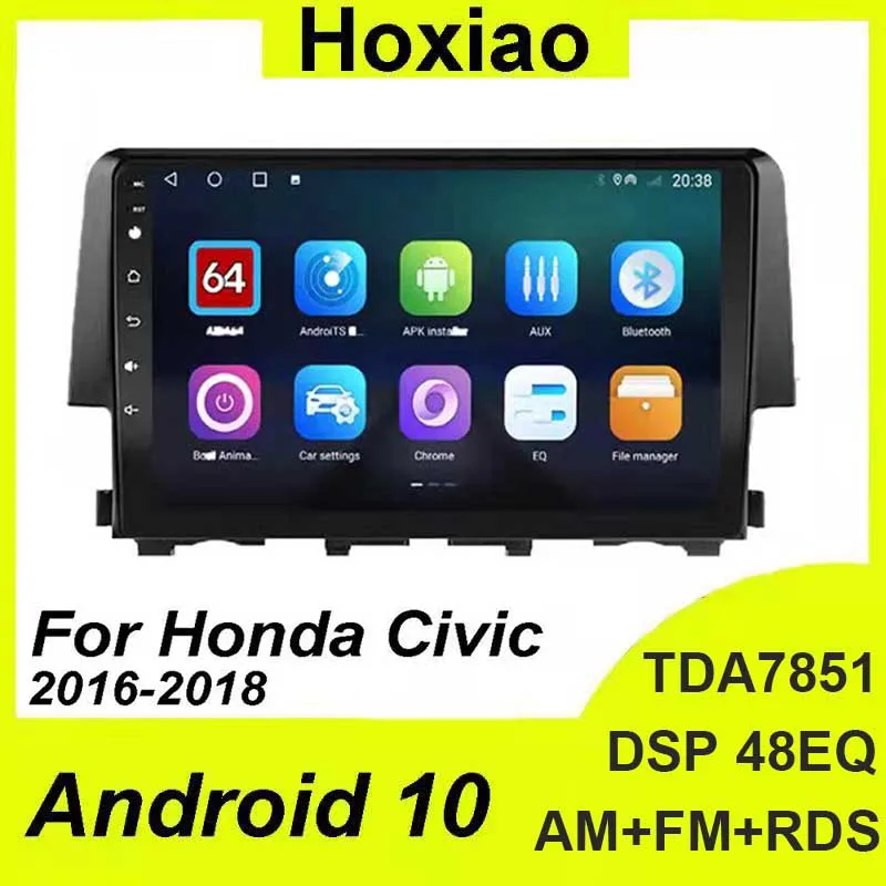 2 Din Android Carplay для Honda CIVIC 2016 2017 2018 автомобильное радио GPS-навигация RDS AM DSP IPS WIFI 1080P