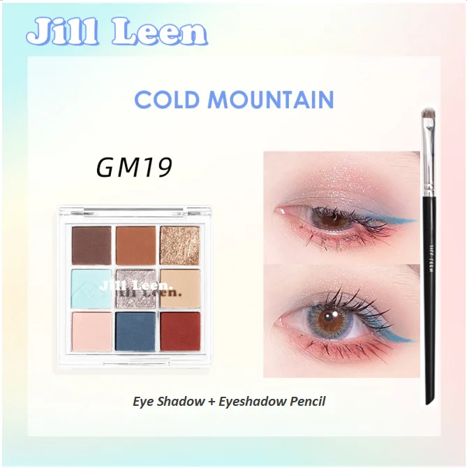 

JILL LEEN, 9 цветов, палитра теней для век, искусственные тени для век + подводка для глаз, тени для век, многофункциональная кисть, инструмент для ...