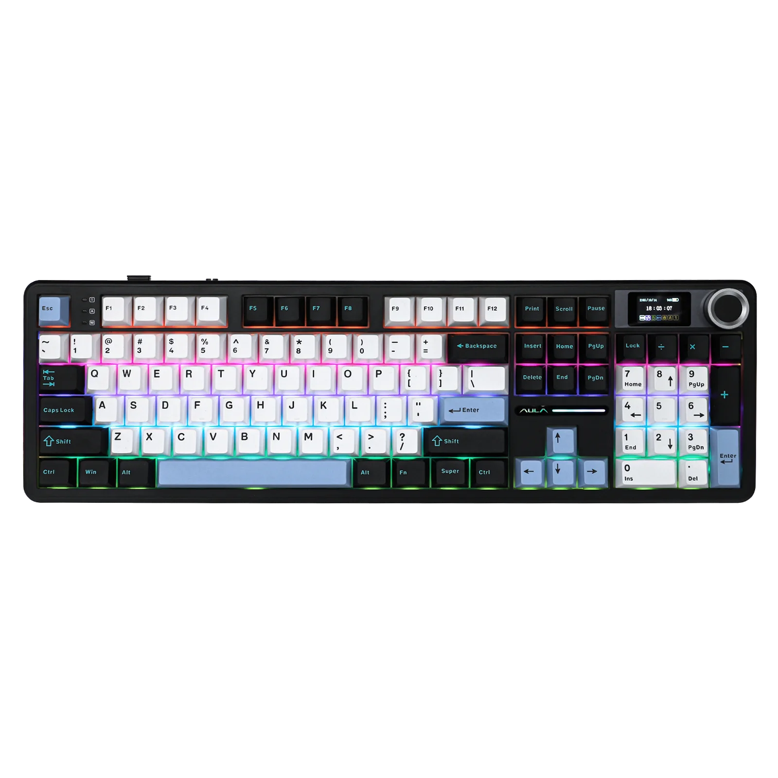 Фото EPOMAKER X AULA F108 PRO Полноразмерная 100% раскладка ANSI с возможностью горячей замены, проводная/2,4 ГГц/Bluetooth, беспроводная механическая клавиатура с RGB-подсветкой №2