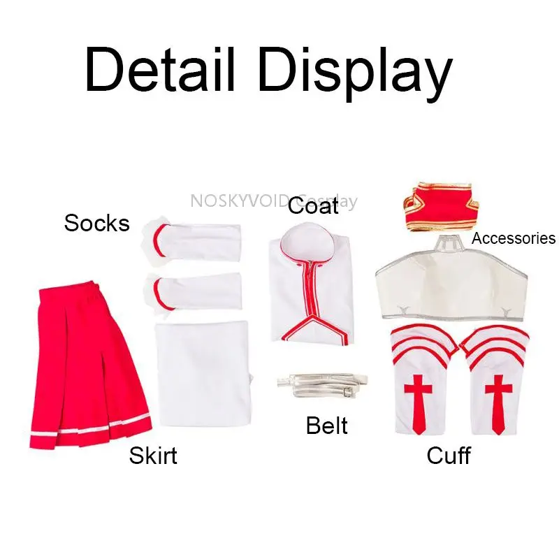 Искусство меча онлайн Yuuki костюм Asuna для косплея (костюмированных игр) SAO Yuki парики