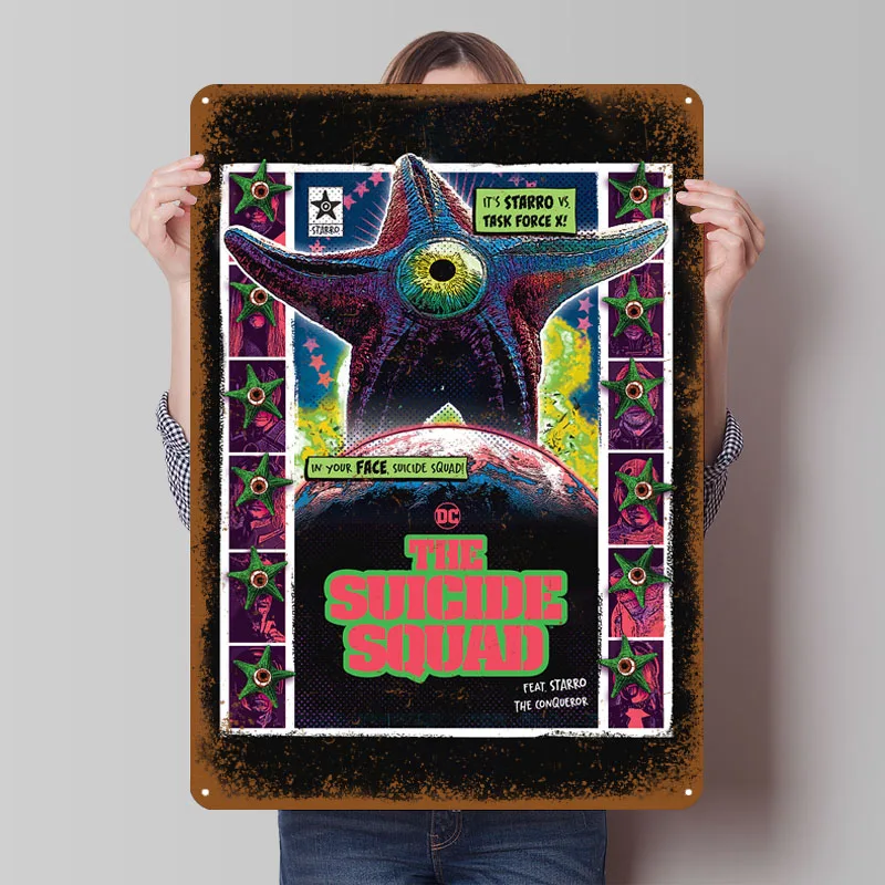 Звездно против. Жестяные знаки Task Force X плакат с комиксами украшение игровой