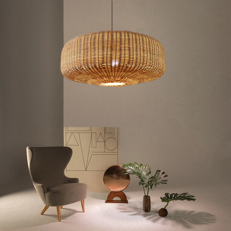 

Chinese Style Pendant Lights Handmade Rattan Hanglamp For Living Room Bedroom Loft Decor Light Modern Home Luminaire Suspension