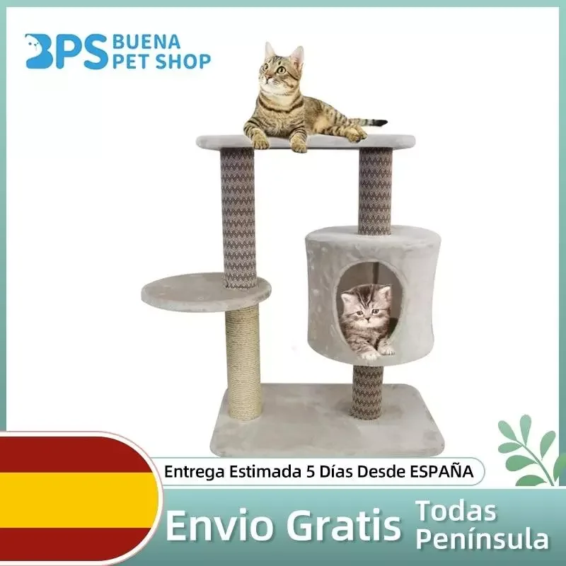 

2023 новая Когтеточка для кошек BPS с базовой стойкой и платформой сверху, грубый материал 75x40x60 см