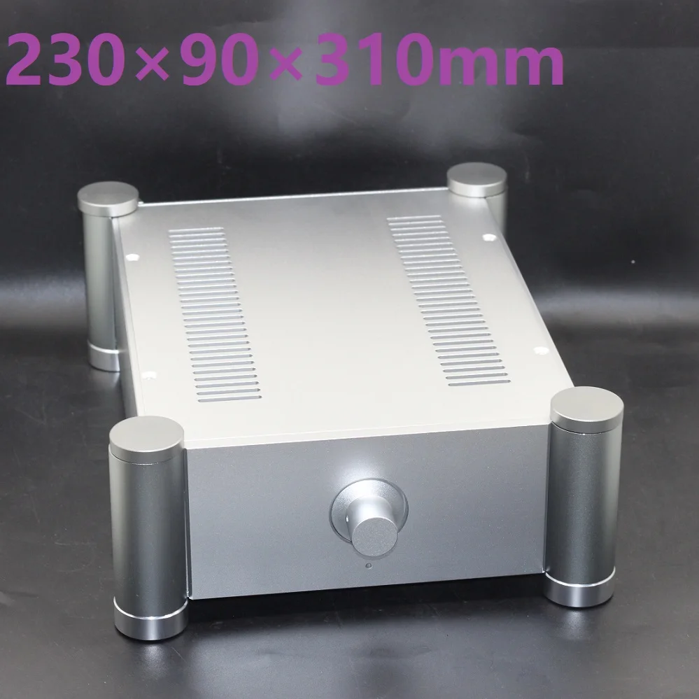 Серебристый алюминиевый усилитель мощности D310 W230 H90 чехол трубка предусилитель