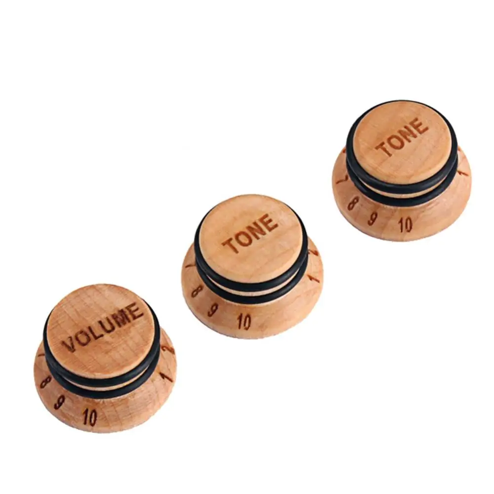

Vintage Volume Knob for Electric Guitar Control 3Pcs Wooden Tone Set Bass Parts