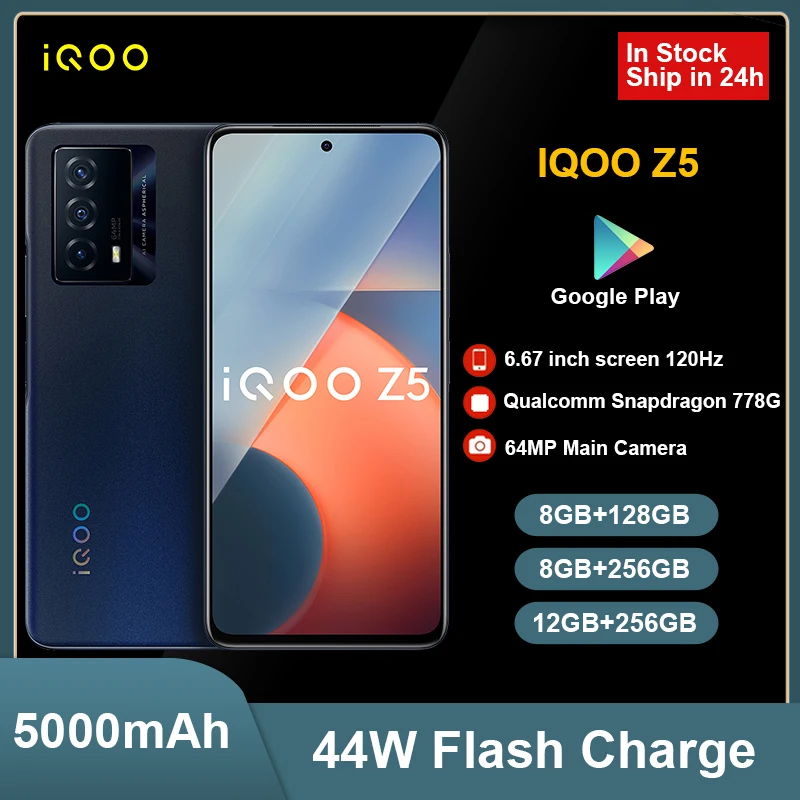 VIVO iQOO Z5 120Hz Display Smartphone Snapdragon 778G 64MP Triple Camera 5000mAh Battery 44W Fast Charge