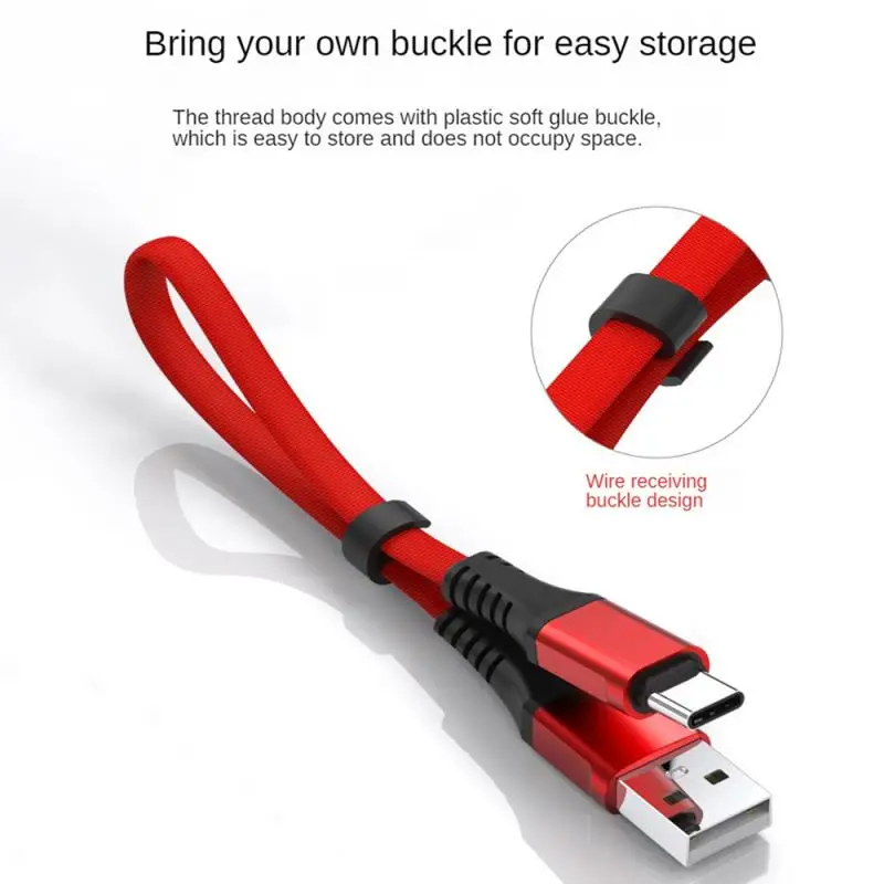 

Power Bank Charger Flat Mini Cable Data Cord Wire Type C Micro USB Cable Short Portable Charging Line 30cm Fast Charge For Watch