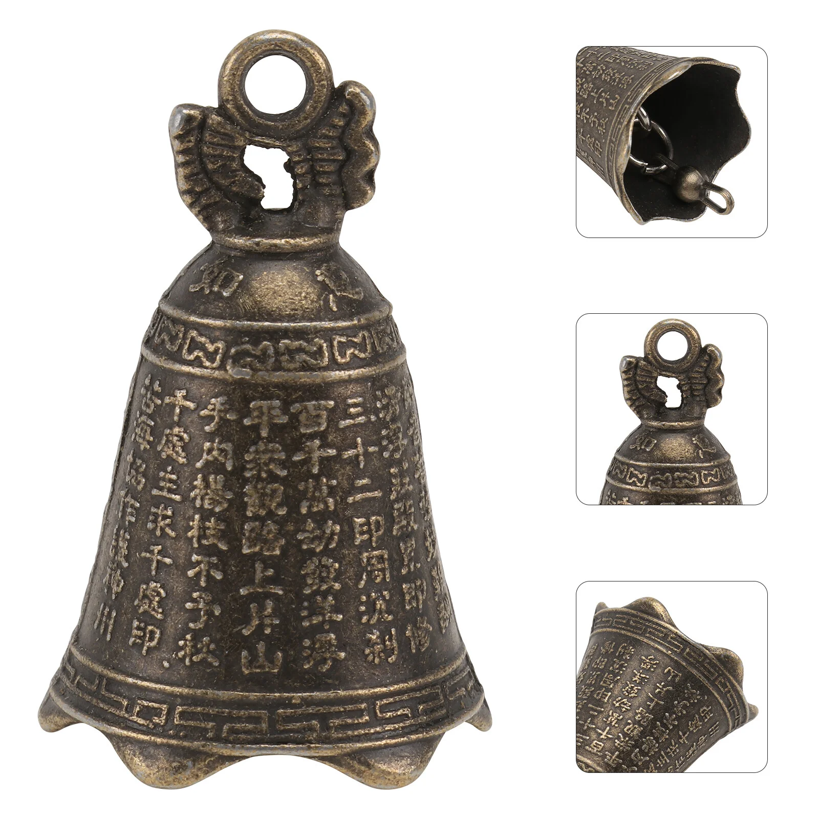 

Vintage Dragon Clock Pendant Bell Ornaments Iron Crafts Hanging Decor Door Bells