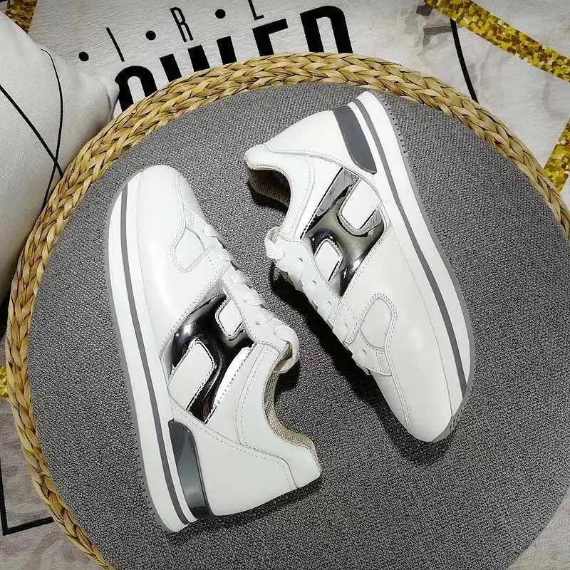 Hogan Casual Genuine Leather Platform Sneakers Shoes for Women Sneakers Women Women Shoes Designer Shoes Men Shoes