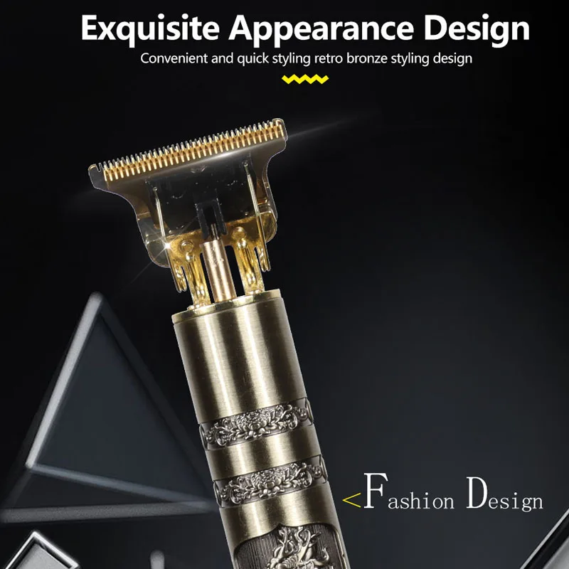 New T9 Professional Hair Clipper Men Cordless Vintage engrave Hair trimmer LCD display Hair Cutting Machine Barber For Man Adult enlarge