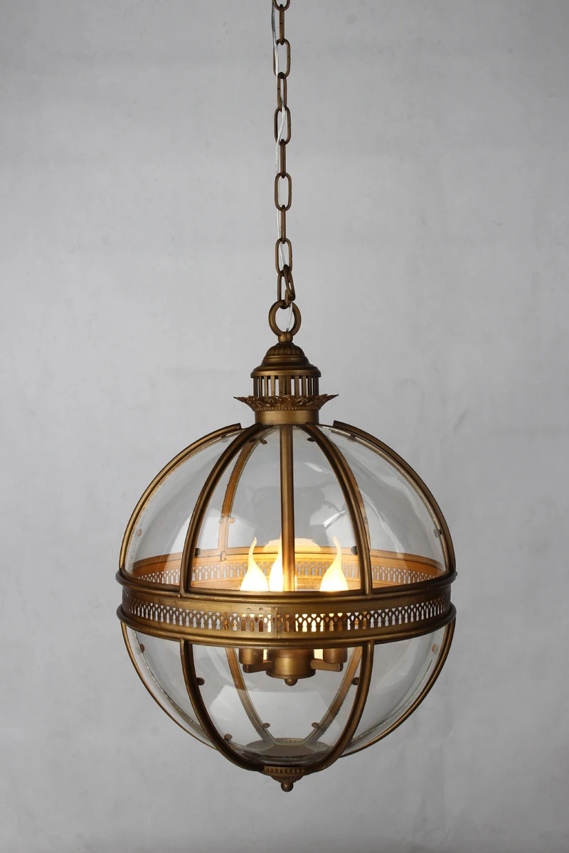 Винтажный подвесной светильник из кованого железа стеклянный абажур потолочная