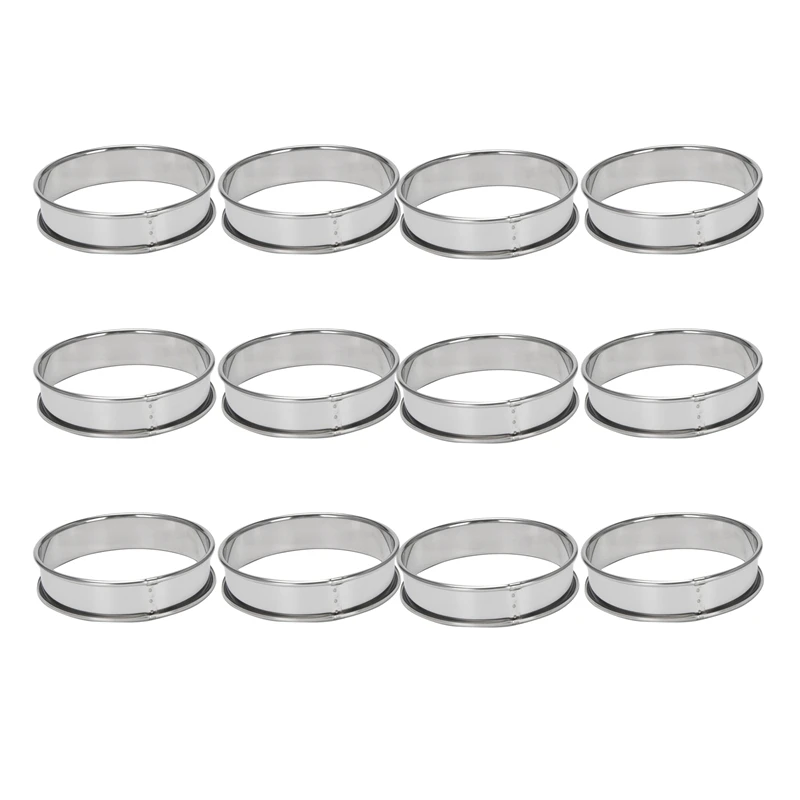 

4 Inch Muffin Rings Crumpet Rings, Set Of 30 Stainless Steel Muffin Rings Molds Double Rolled Tart Rings Round Tart Ring