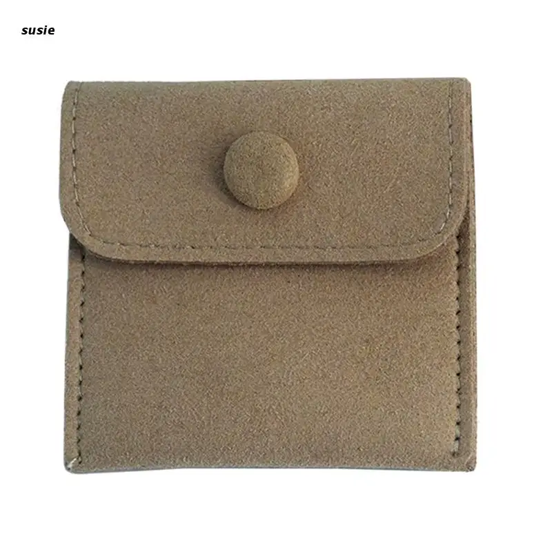 

X7YA Jewelry Pouch Premium Microfiber Cloth Small Storage Bags with Snap Button for Necklaces Bracelets Rings 2.8x2.8 Inches