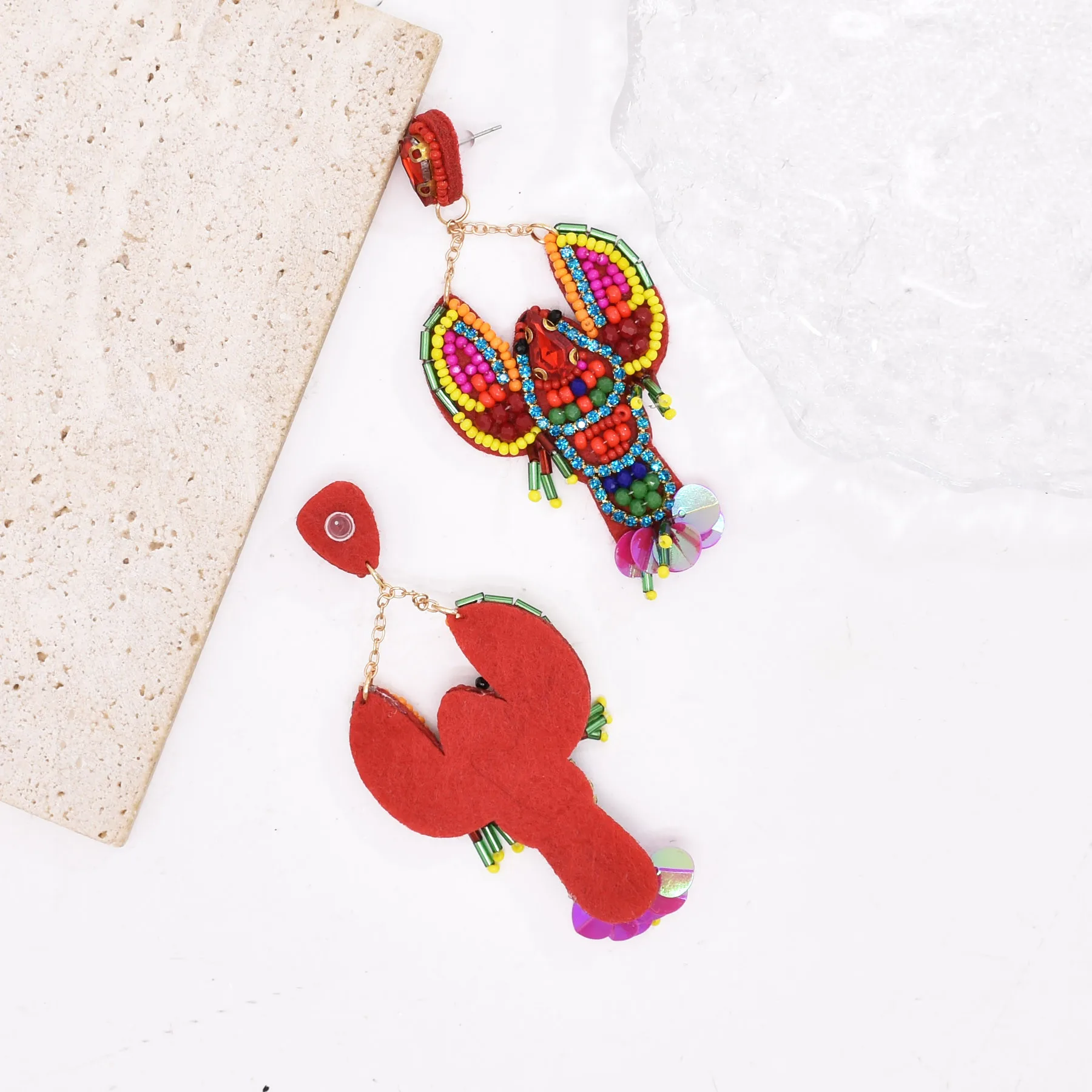 Модные женские серьги-подвески в стиле панк с голубыми морскими звездами и