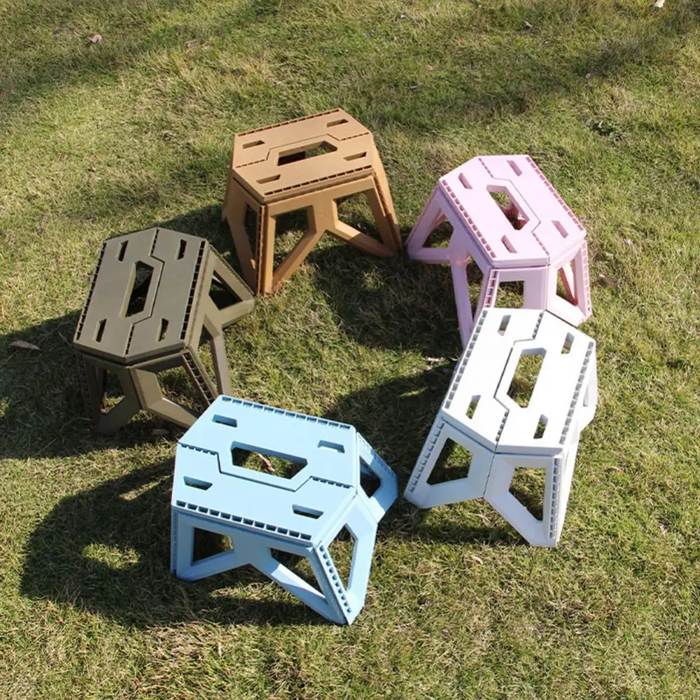 

Outdoor Convenient Folding Picnic Camping Stool Mini Storage Fishing Chair Ultra-Light High Load-bearing Reinforced PP Plastic