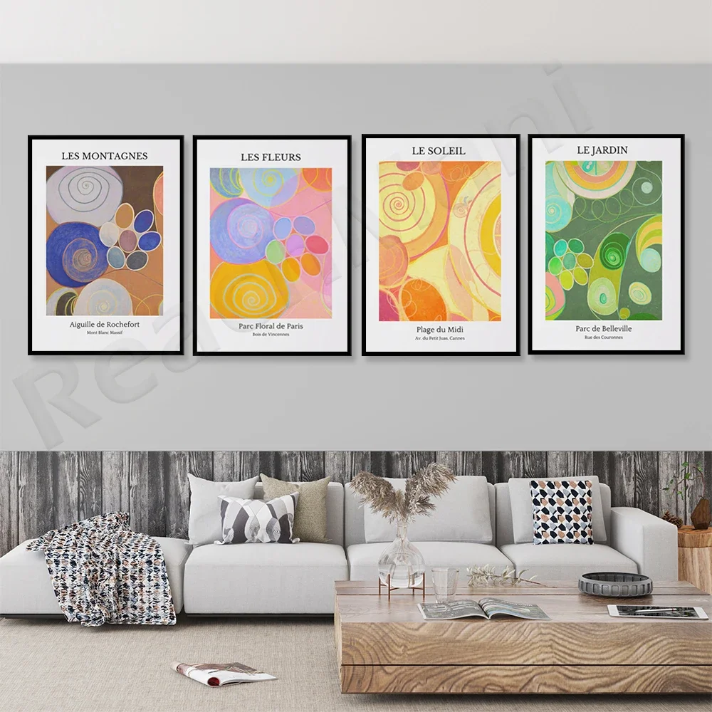 Французский цветочный рынок лилии подсолнухи принты Hilma Af Klint цветочного рынка в