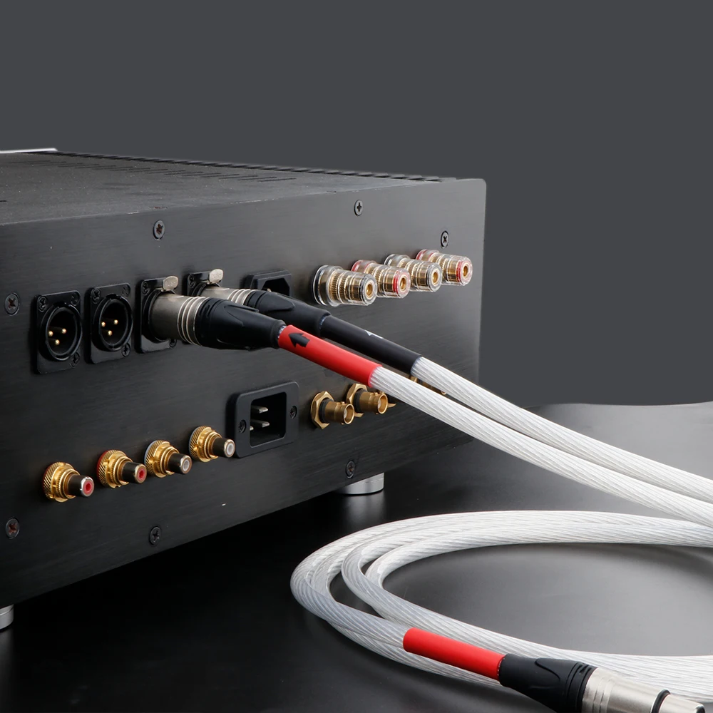 Hi-Fi XLR Hi-end Hifi кабель с покрытием из чистого серебра 5N OCC аудио 2 Male к Female Plug баланс Line