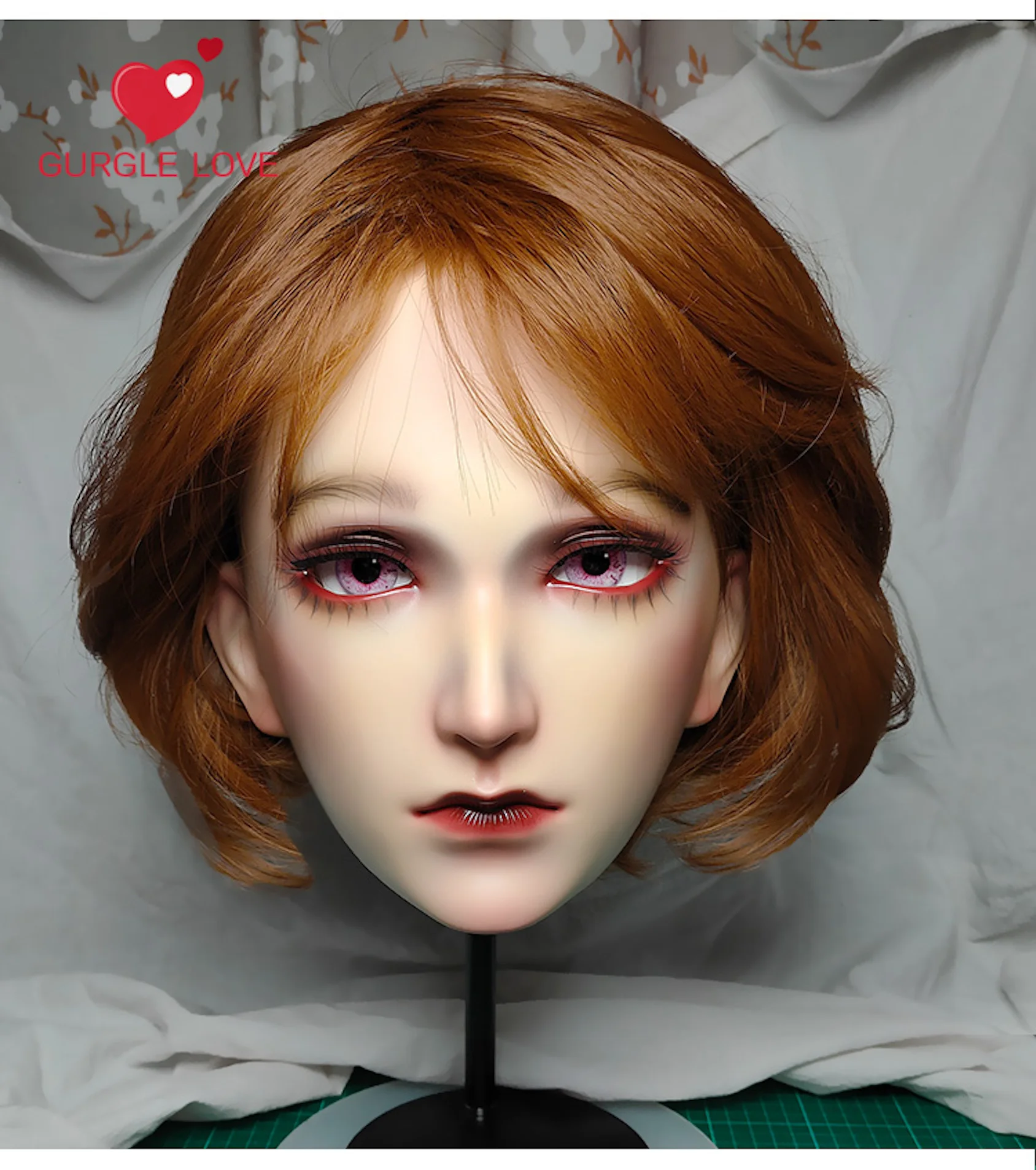 

(JING) Female Sweet Girl Resin Half Head Kigurumi BJD Mask Cosplay Japanese Anime Role Lolita Mask Crossdressing Doll Mask