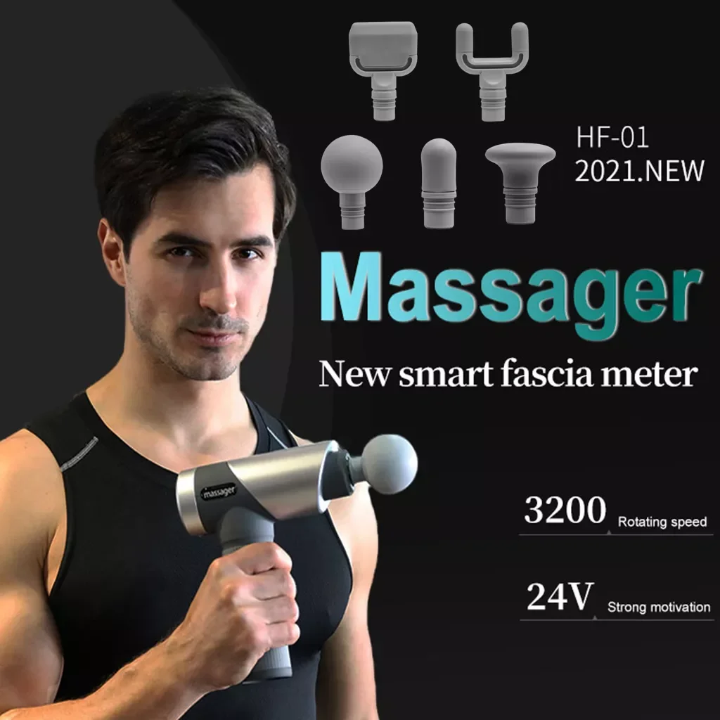 

Massage Gun Neck Muscle Massager for Athletes OLED Touch Screen Rechargeable 5 heads Pain Relief Massager Deep Tissue Massager