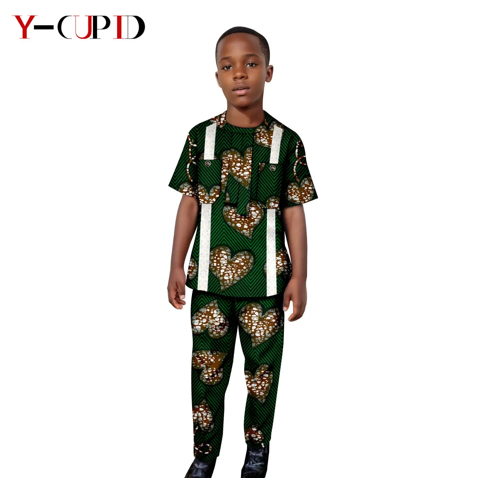 Африканская одежда Dashiki для детей лоскутный топ с принтом комплекты рубашек и