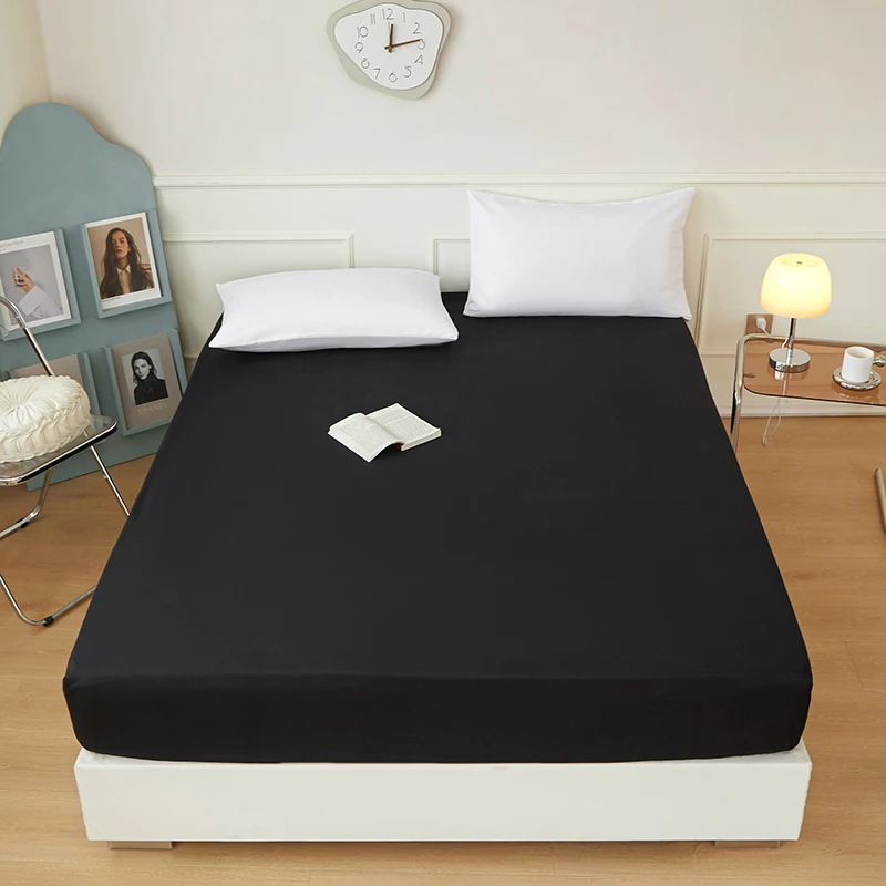 

1pc 100%Polyester 38CM Deep Snug Fit Egyption Quality Fitted Sheet Only(no pillowcases) Elastic Band Around Mattress Easy Care