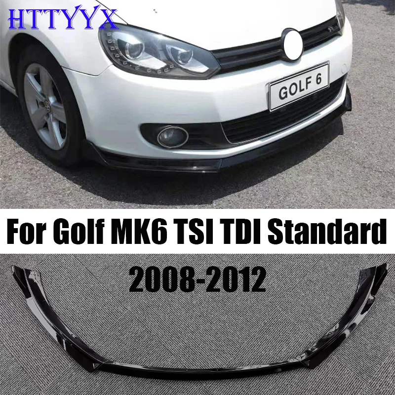 المصد الأمامي للسيارة الفاصل طقم ناشر الشفة ملحقات حماية مجدولة للجولف 6 MK6 ستاندرد TSI TDI 2008-2012